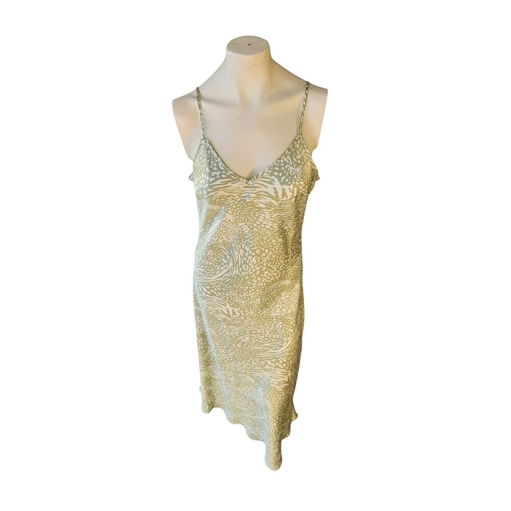 Just the Girl! Animal Print Slip Dress Womens SZ Large Y2K Spaghetti Strap Satin